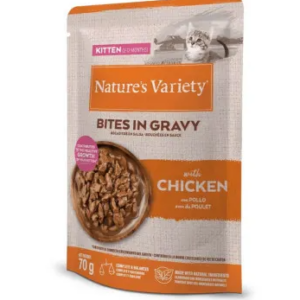 Nature's Variety Kitten Bocaditos de Pollo en Salsa Sobres para Gatos