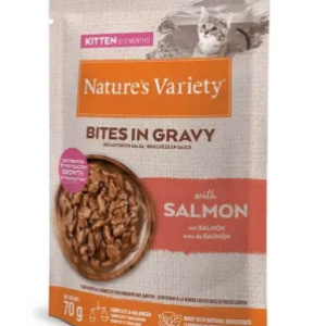 Nature's Variety Kitten Bocaditos de Salmón en Salsa Sobres para Gatos