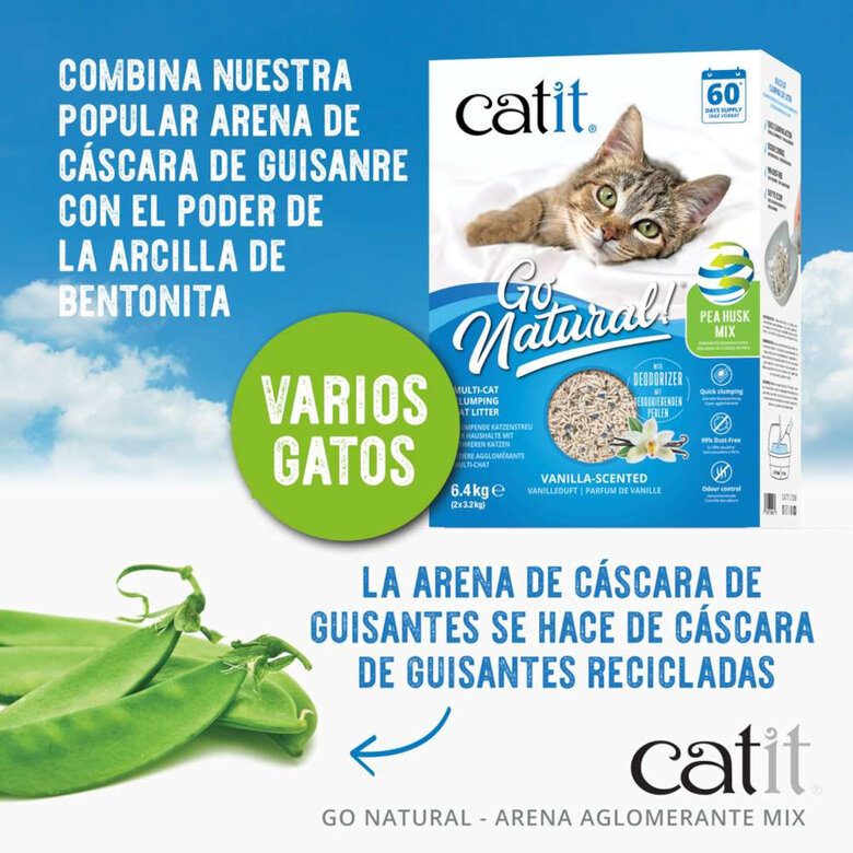 Arena Aglomerante Mix para Muchos Gatos Go Natural - Imagen 5