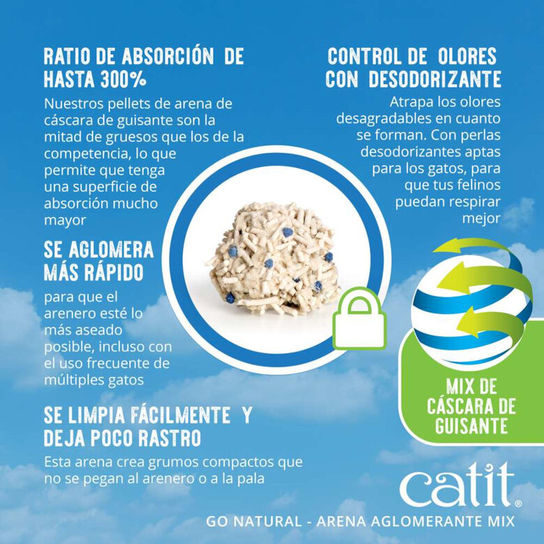 Arena Aglomerante Mix para Muchos Gatos Go Natural - Imagen 3