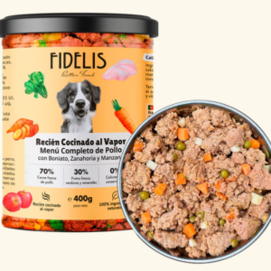 Fidelis Pollo con boniato, zanahoria y manzana 400g (en tarro de cristal)