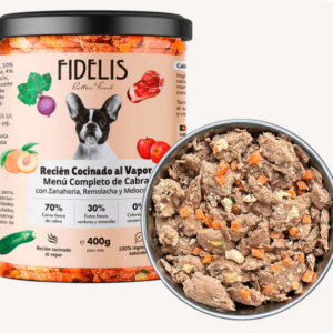 Fidelis Cabra con zanahoria, remolacha y melocotón (tarro de 400 g)
