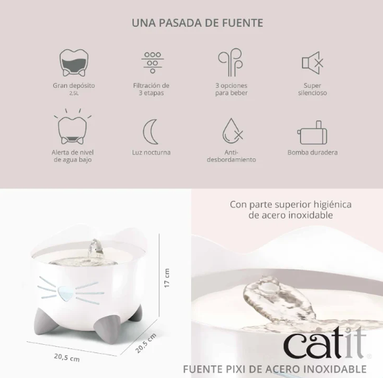 Fuente PIXI de Acero Inoxidable - Imagen 2
