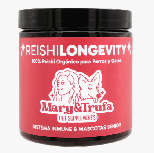 Mary&Trufa Reishi Longevity 75 g. Regula y Refuerza el Sistema Inmune. Apoyo mascotas senior.